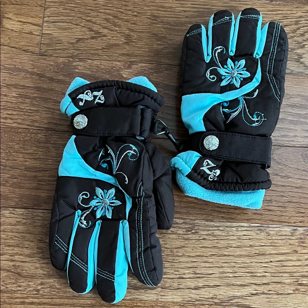 3M Thinsulate Black and Blue Kids Mittens